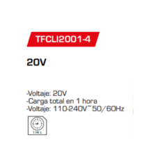 Cargador rápido para batería de litio TFCLI2001-4 - comprar online