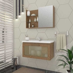 Gabinete para Banheiro Hibisco com Espelheira 79cm - MGM Móveis