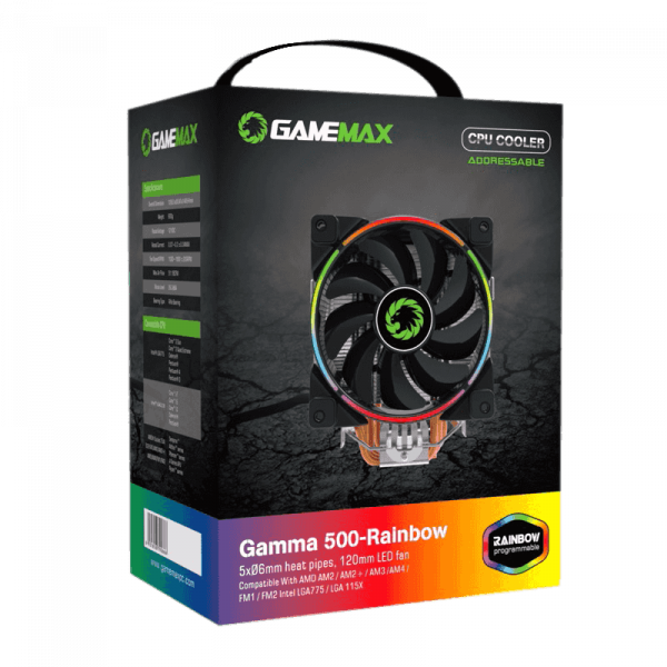 Air Cooler Gamemax Gamma 500, 125mm, Intel/AMD, RGB, C/ Controladora  RMT1673N - Cavuca: a loja de informática campeã!