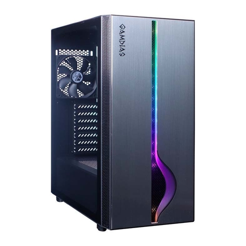 Gabinete Gamer Gamemax Diamond 3601-W, RGB, Mid Tower, Vidro Temperado,  Branco, Com 1 Fan, MFG.A361