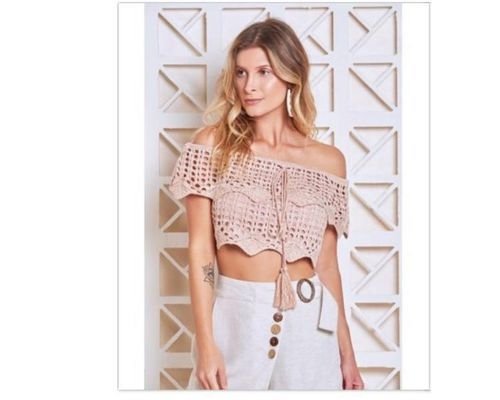 cropped tricot ombro a ombro