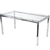 Mesa cromada con vidrio superpuesto