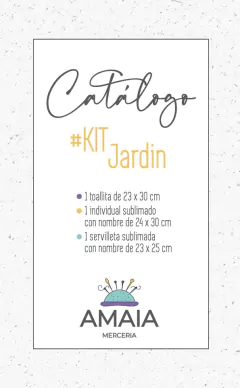 Kit Jardin Personalizable! Toalla + Individual + Servilleta - AMAIA Mercería
