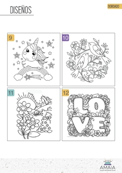 Kit de bordado. Tela marcada 50 x 50 cm + 20 hilos - AMAIA Mercería