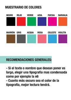 30 Nombres. Estampados en tela p/pegar con plancha
