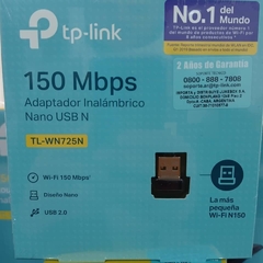 ADAPTADOR NANO TP-LINK WIRELESS USB 150MBPS TL-WN725N