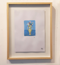 Daniel García, Pequeñas pinturas de flores #05 , acrílico sobre papel 29,5 x 21cm + marco (-10% efectivo, transferencia ó débito eligiendo la opción "pago a convenir") - comprar online