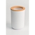 Vaso de cepillo blanco con bamboo