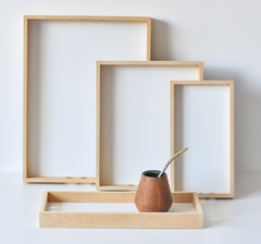 PACK x10 Bandejas MDF Mini Larga - BASE BLANCA - tienda online