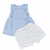 Conjunto Baby - Bata c/ Shorts -Azul Listrado