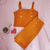 Conjunto  Caramelo Cropped e Saia