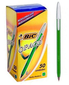 Boligrafos Bic Opaco Verde caja x 50 und. (copia)