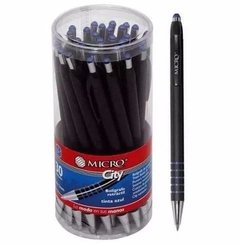 Boligrafos retractil Micro City Azul Bull x 30 und.