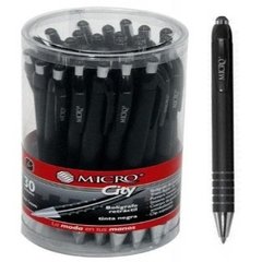 Boligrafos retractil Micro City Negro Bull x 30 und. (copia)