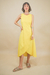 Vestido Meia Lua Cambraia Mostarda