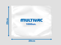 Saco de nylon/poli para vácuo 20 x 20 cm. Embalagem com 1000 unidades