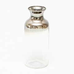 Vaso de vidro degradê black níquel 14cm