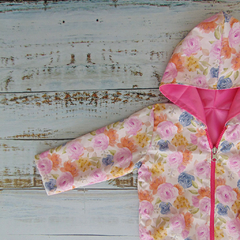 Campera Rompevientos reversible Rosas - Pequeña Azahara