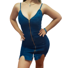 Vestido Mujer Jean Sexy Corto Con Cierre Frontal Talle 36-46 en internet