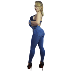 Pantalón Jardinero Jeans Premium Largo Mujer Enterito Elastizado Talle 36 A 46