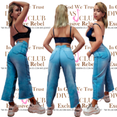 Jean Mujer Wide Leg Divas Club Cropped Jeans Calce Perfecto - Divas Club Jeans 