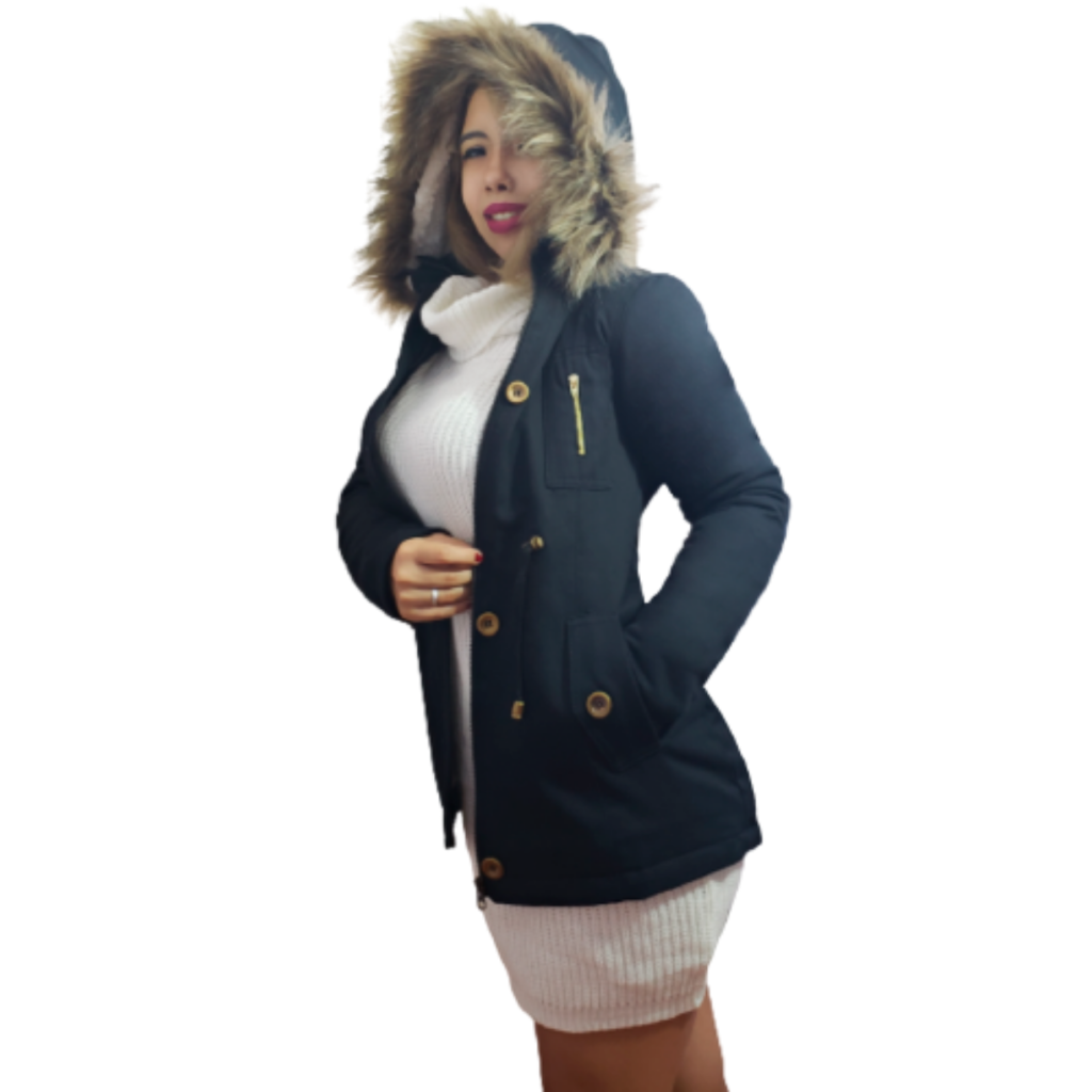 Campera Mujer Parka Gabardina C/capucha Invierno Abrigada
