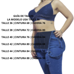 Pantalón Jardinero Jeans Premium Largo Mujer Enterito Elastizado Talle 36 A 46 en internet