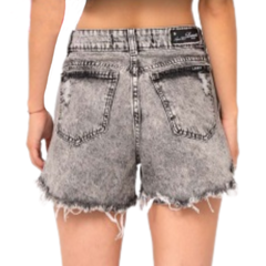 Short Mujer Mom Rigido Rasgado Tiro Alto Talle 36 Al 46 - comprar online
