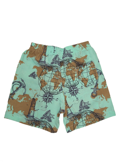 34241 - SHORTS MAURICINHO EM TACTEL MAPA MUNDI VERDE - comprar online