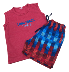 4895 - CONJUNTO REGATA COM SHORT VERMELHO