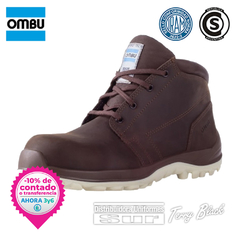 botin de seguridad modelo cobalto marca ombu, con puntera de composite, homologado
