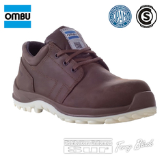 zapato de seguridad modelo cobalto marca ombu, homologado, con puntera de composite