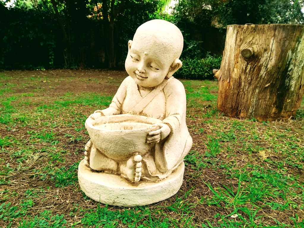 mi Suavemente abolir Buda Sonriente Con Cuenco Estatua De Resina Apto Exterior Jardin Decoracion