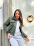CHAQUETA PIEL C/ BOTONES (VERDE MIITAR) - comprar online