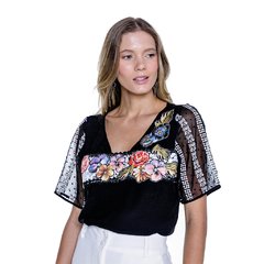 Blusa Viscolycra Detalhe Renda e Aplicação - 8963