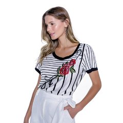 Blusa Listra Aplicação Bordada - 8306