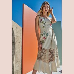 Vestido Linho Bordado - 8895