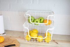 Cesta Aramada Empilhável Branca G - Casa de Domingo