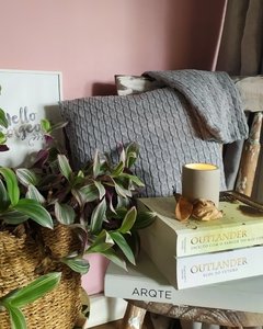 Capa de Almofada Tricot Cinza