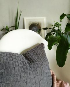 Capa de Almofada de Tricot Cinza Escuro - Casa de Domingo