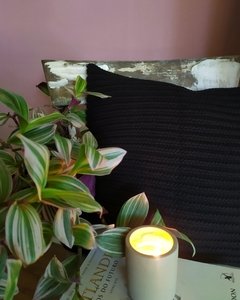 Capa de Almofada de Tricot Preta