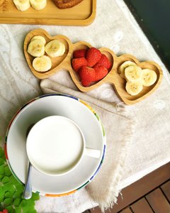 Mini Bandeja Coração Bambu Tripla