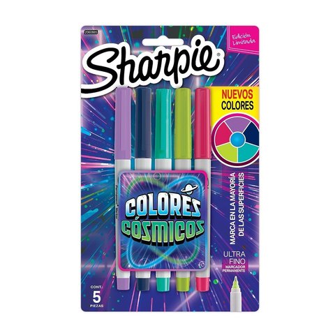 Marcadores Sharpie Colores Cósmicos Ultra Fino Blister X 5