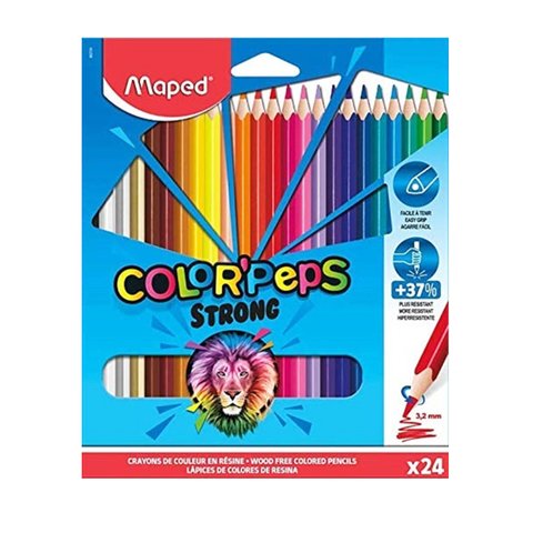 Lápices De Colores Color Peps Maped Strong X24 Largos