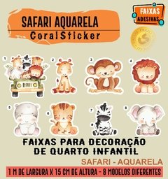 Faixa adesiva - SAFARI Aquarela - Carrinho na internet
