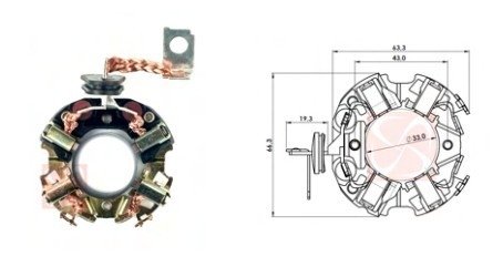 PORTA ESCOVA DO MOTOR DE PARTIDA 12V DM / DA UNIFAP - UF-1.115/4