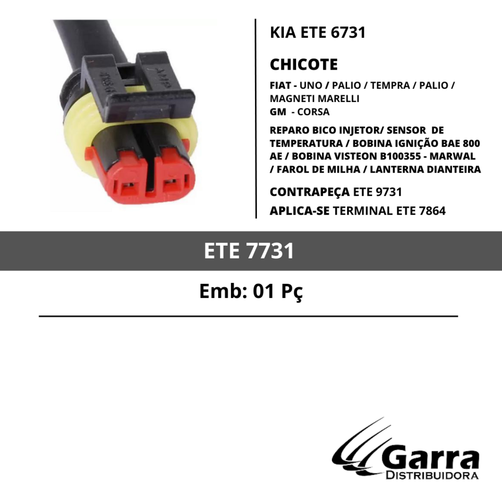 ETE7731 CONECTOR.CHICOTE.BICO.INJ.SENSOR.TEMPERATURA.BOB.IGNICAO.FAROL ...
