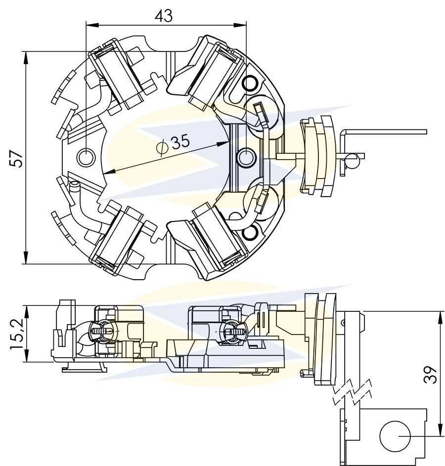 PORTA ESCOVA DO MOTOR DE PARTIDA 12V DM / DA UNIFAP - UF-1.115/4