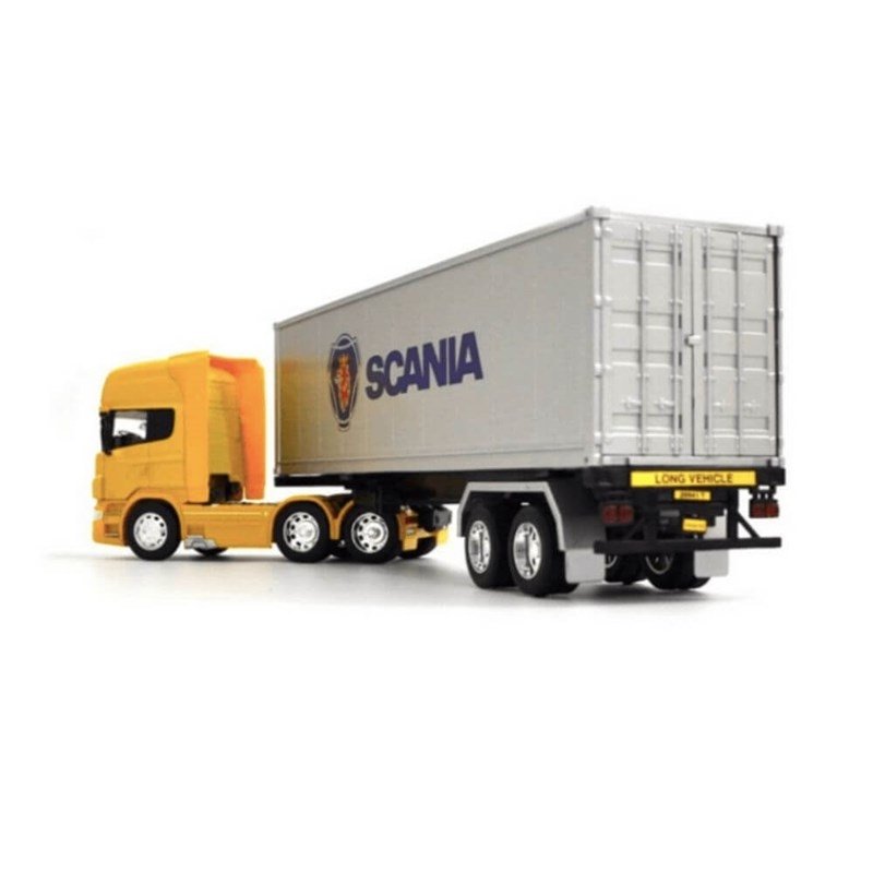 Miniatura Caminhão Scania V8 R730 Carreta Baú Escala 1-64