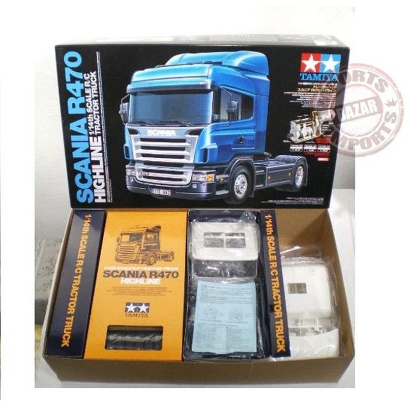 Caminhão de controle remoto Scania streamline e Scania Highline tamiya  caçamba e suspensão a ar 